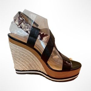 Michael Michael Kors Mackay Wedge Embossed Leather